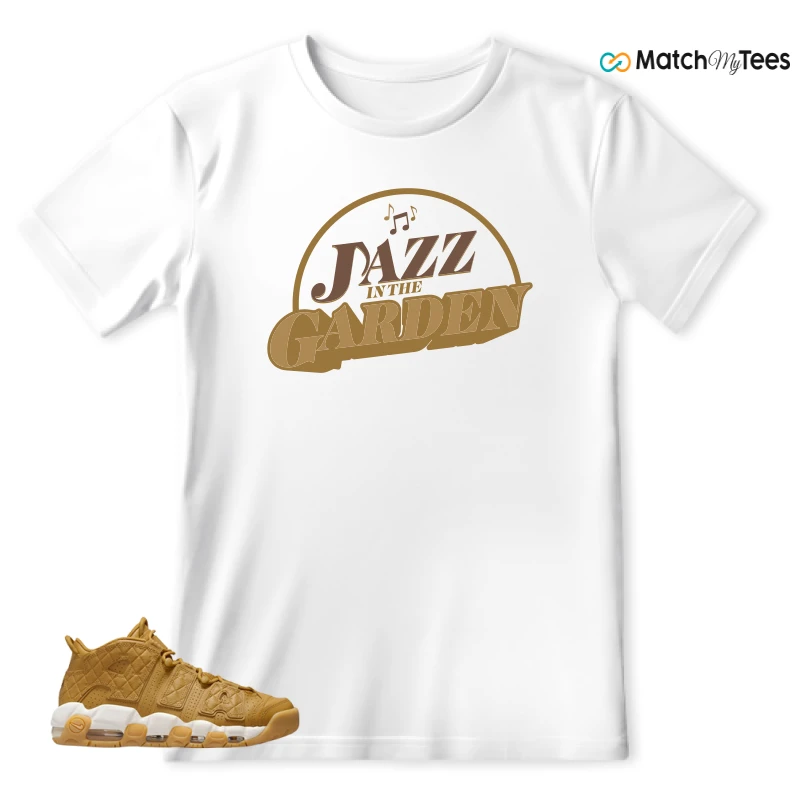 NIKE AIR MORE UPTEMPO QUILTED WHEAT GUM LIGHT BROWN (WOMEN'S) SNEAKER Matching Tees t-shirt