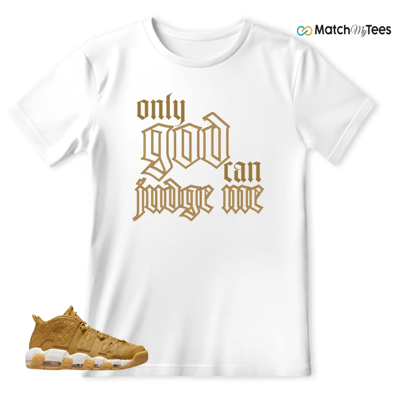 NIKE AIR MORE UPTEMPO QUILTED WHEAT GUM LIGHT BROWN (WOMEN'S) SNEAKER Matching Tees t-shirt