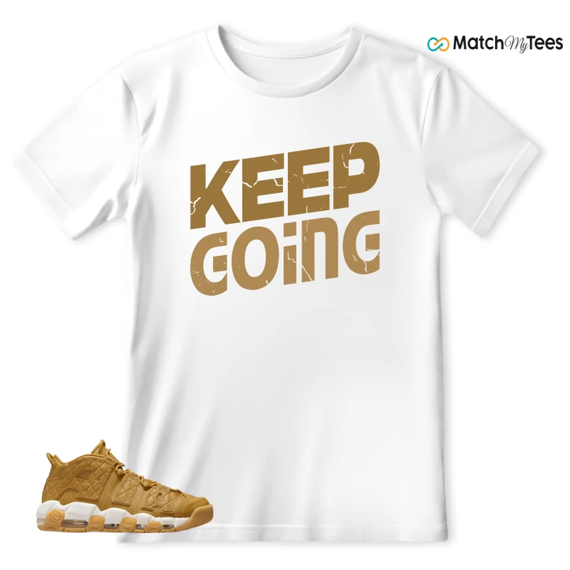 NIKE AIR MORE UPTEMPO QUILTED WHEAT GUM LIGHT BROWN (WOMEN'S) SNEAKER Matching Tees t-shirt