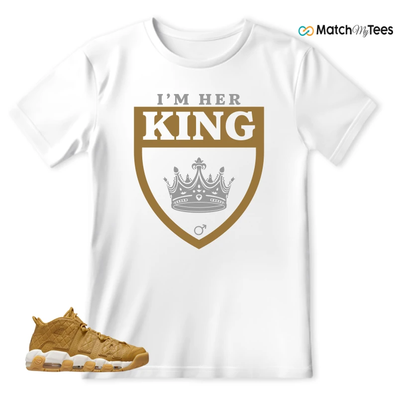 NIKE AIR MORE UPTEMPO QUILTED WHEAT GUM LIGHT BROWN (WOMEN'S) SNEAKER Matching Tees t-shirt
