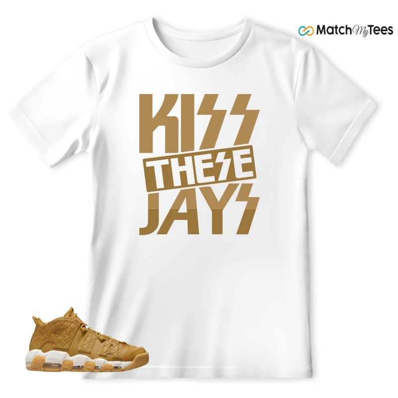 NIKE AIR MORE UPTEMPO QUILTED WHEAT GUM LIGHT BROWN (WOMEN'S) SNEAKER Matching Tees t-shirt