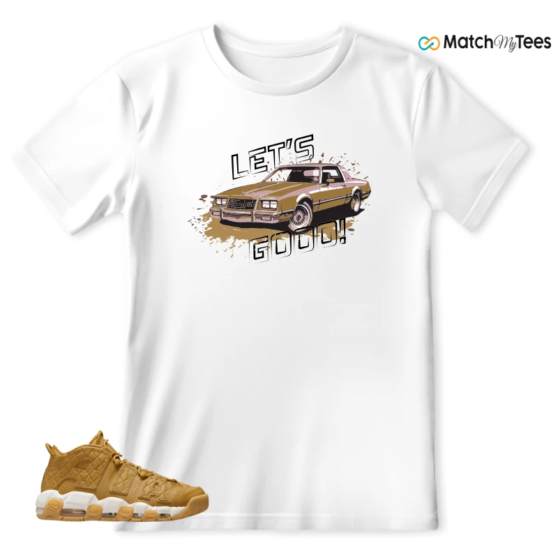NIKE AIR MORE UPTEMPO QUILTED WHEAT GUM LIGHT BROWN (WOMEN'S) SNEAKER Matching Tees t-shirt