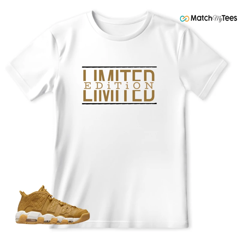 NIKE AIR MORE UPTEMPO QUILTED WHEAT GUM LIGHT BROWN (WOMEN'S) SNEAKER Matching Tees t-shirt