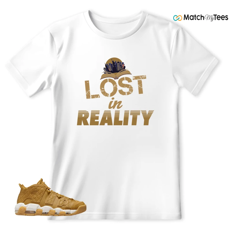 NIKE AIR MORE UPTEMPO QUILTED WHEAT GUM LIGHT BROWN (WOMEN'S) SNEAKER Matching Tees t-shirt