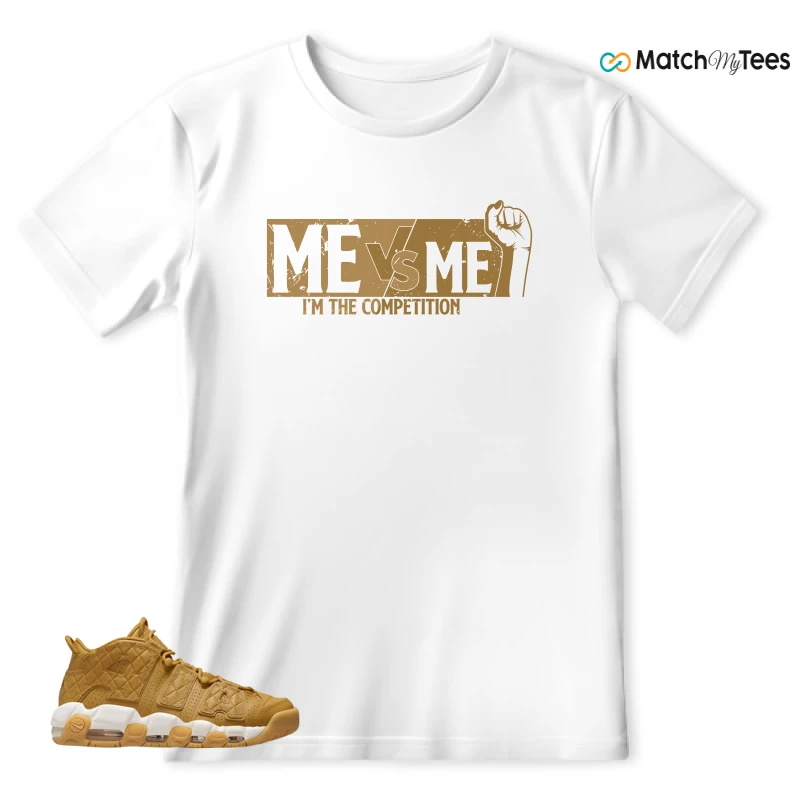 NIKE AIR MORE UPTEMPO QUILTED WHEAT GUM LIGHT BROWN (WOMEN'S) SNEAKER Matching Tees t-shirt