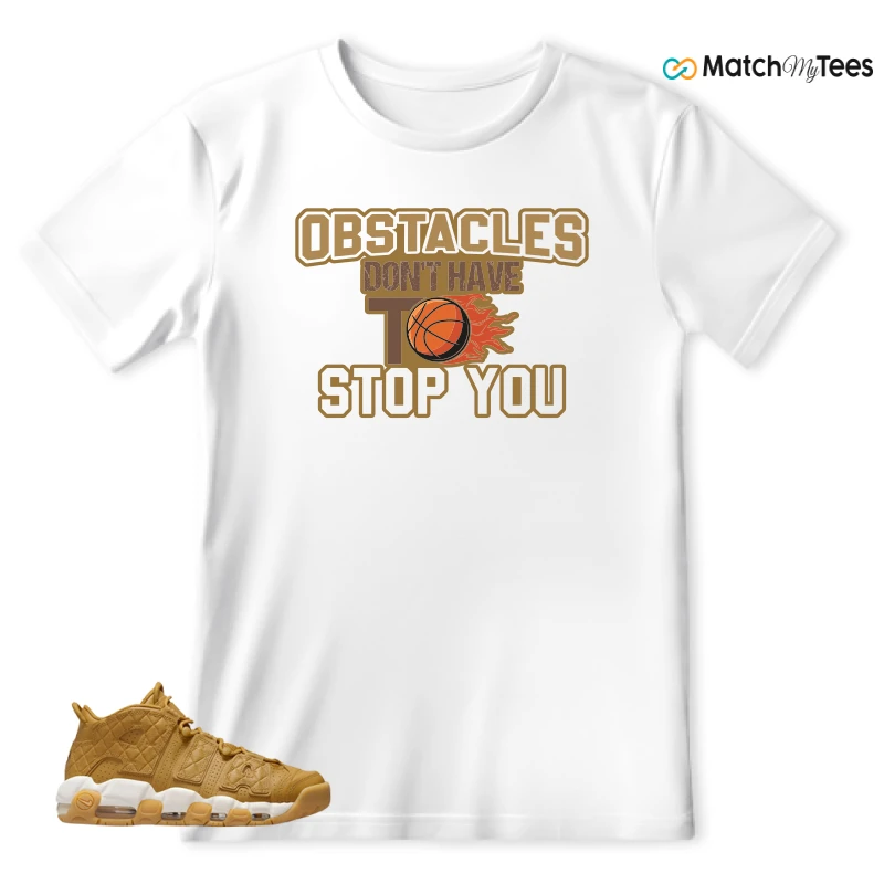 NIKE AIR MORE UPTEMPO QUILTED WHEAT GUM LIGHT BROWN (WOMEN'S) SNEAKER Matching Tees t-shirt