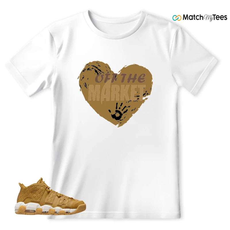 NIKE AIR MORE UPTEMPO QUILTED WHEAT GUM LIGHT BROWN (WOMEN'S) SNEAKER Matching Tees t-shirt