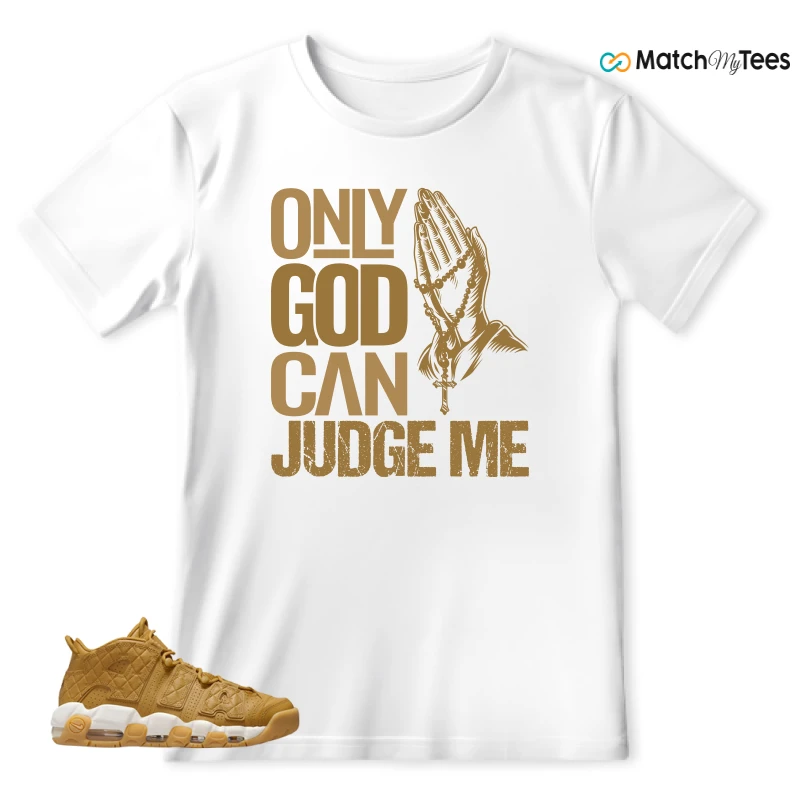 NIKE AIR MORE UPTEMPO QUILTED WHEAT GUM LIGHT BROWN (WOMEN'S) SNEAKER Matching Tees t-shirt