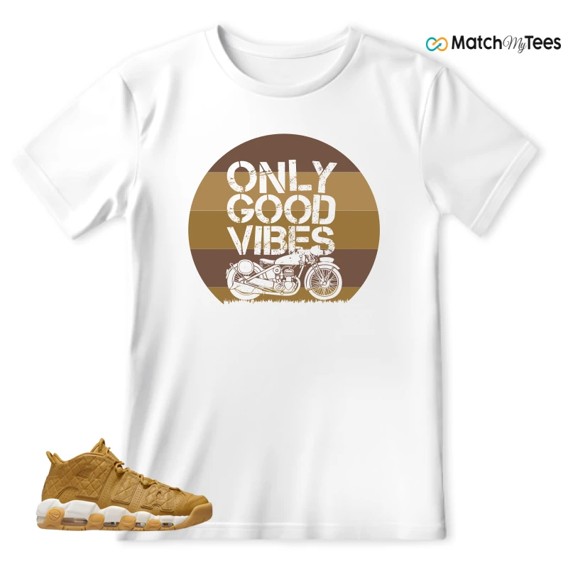 NIKE AIR MORE UPTEMPO QUILTED WHEAT GUM LIGHT BROWN (WOMEN'S) SNEAKER Matching Tees t-shirt
