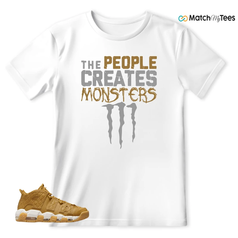 NIKE AIR MORE UPTEMPO QUILTED WHEAT GUM LIGHT BROWN (WOMEN'S) SNEAKER Matching Tees t-shirt