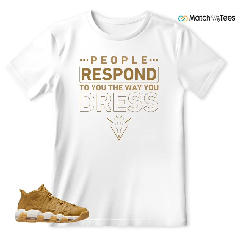 NIKE AIR MORE UPTEMPO QUILTED WHEAT GUM LIGHT BROWN (WOMEN'S) SNEAKER Matching Tees t-shirt