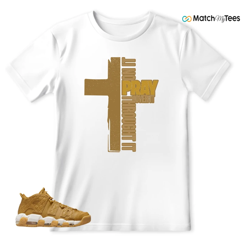 NIKE AIR MORE UPTEMPO QUILTED WHEAT GUM LIGHT BROWN (WOMEN'S) SNEAKER Matching Tees t-shirt