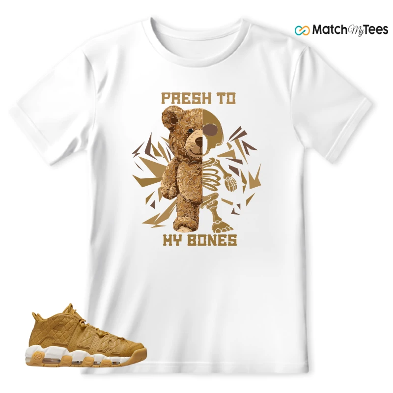 NIKE AIR MORE UPTEMPO QUILTED WHEAT GUM LIGHT BROWN (WOMEN'S) SNEAKER Matching Tees t-shirt