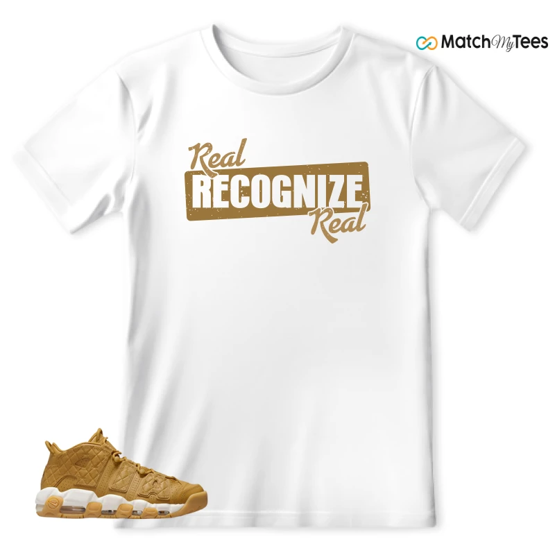 NIKE AIR MORE UPTEMPO QUILTED WHEAT GUM LIGHT BROWN (WOMEN'S) SNEAKER Matching Tees t-shirt