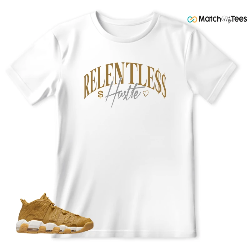 NIKE AIR MORE UPTEMPO QUILTED WHEAT GUM LIGHT BROWN (WOMEN'S) SNEAKER Matching Tees t-shirt