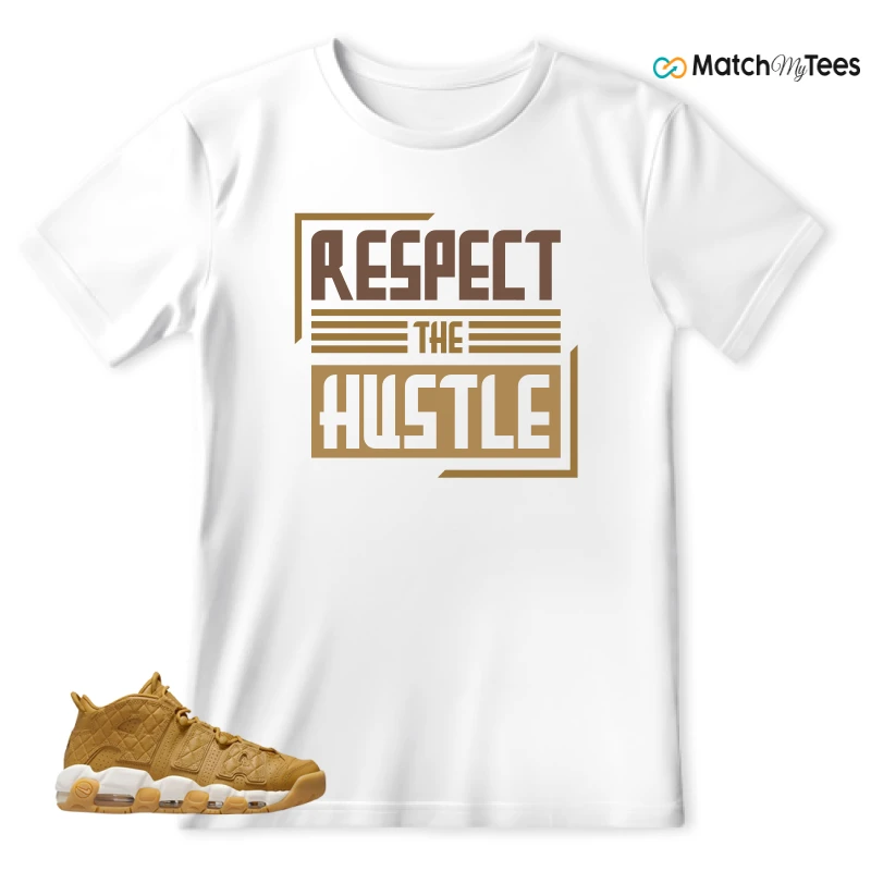 NIKE AIR MORE UPTEMPO QUILTED WHEAT GUM LIGHT BROWN (WOMEN'S) SNEAKER Matching Tees t-shirt