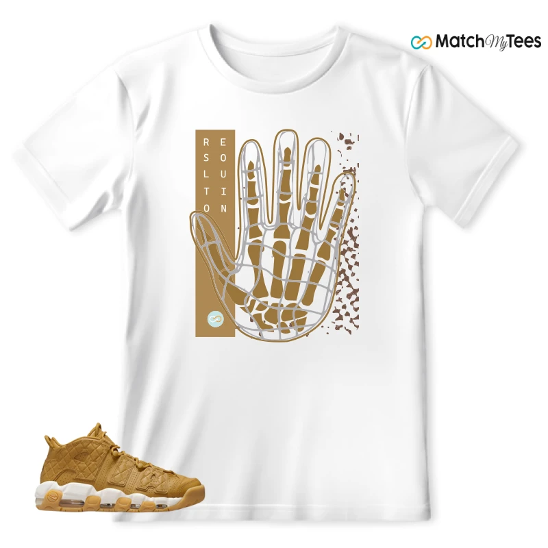NIKE AIR MORE UPTEMPO QUILTED WHEAT GUM LIGHT BROWN (WOMEN'S) SNEAKER Matching Tees t-shirt