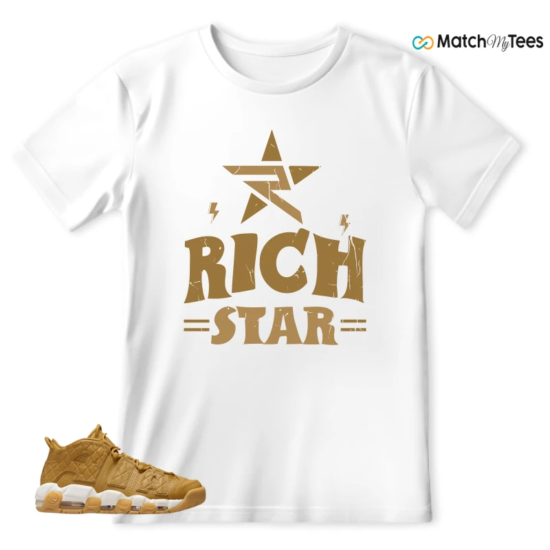 NIKE AIR MORE UPTEMPO QUILTED WHEAT GUM LIGHT BROWN (WOMEN'S) SNEAKER Matching Tees t-shirt
