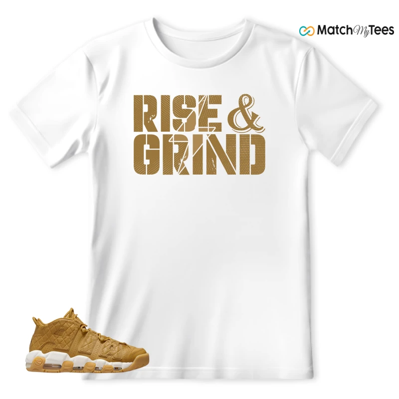 NIKE AIR MORE UPTEMPO QUILTED WHEAT GUM LIGHT BROWN (WOMEN'S) SNEAKER Matching Tees t-shirt