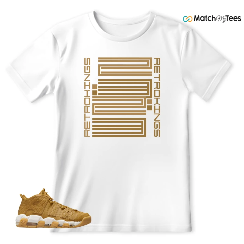 NIKE AIR MORE UPTEMPO QUILTED WHEAT GUM LIGHT BROWN (WOMEN'S) SNEAKER Matching Tees t-shirt