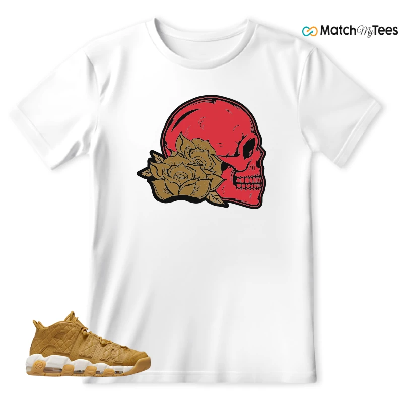 NIKE AIR MORE UPTEMPO QUILTED WHEAT GUM LIGHT BROWN (WOMEN'S) SNEAKER Matching Tees t-shirt