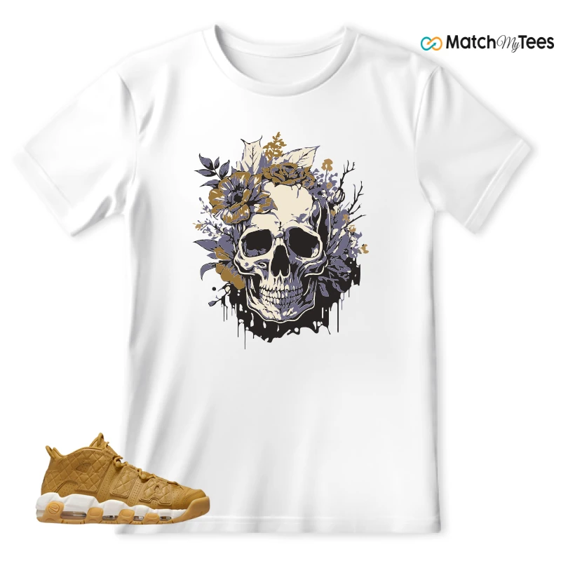 NIKE AIR MORE UPTEMPO QUILTED WHEAT GUM LIGHT BROWN (WOMEN'S) SNEAKER Matching Tees t-shirt