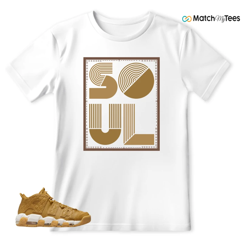 NIKE AIR MORE UPTEMPO QUILTED WHEAT GUM LIGHT BROWN (WOMEN'S) SNEAKER Matching Tees t-shirt