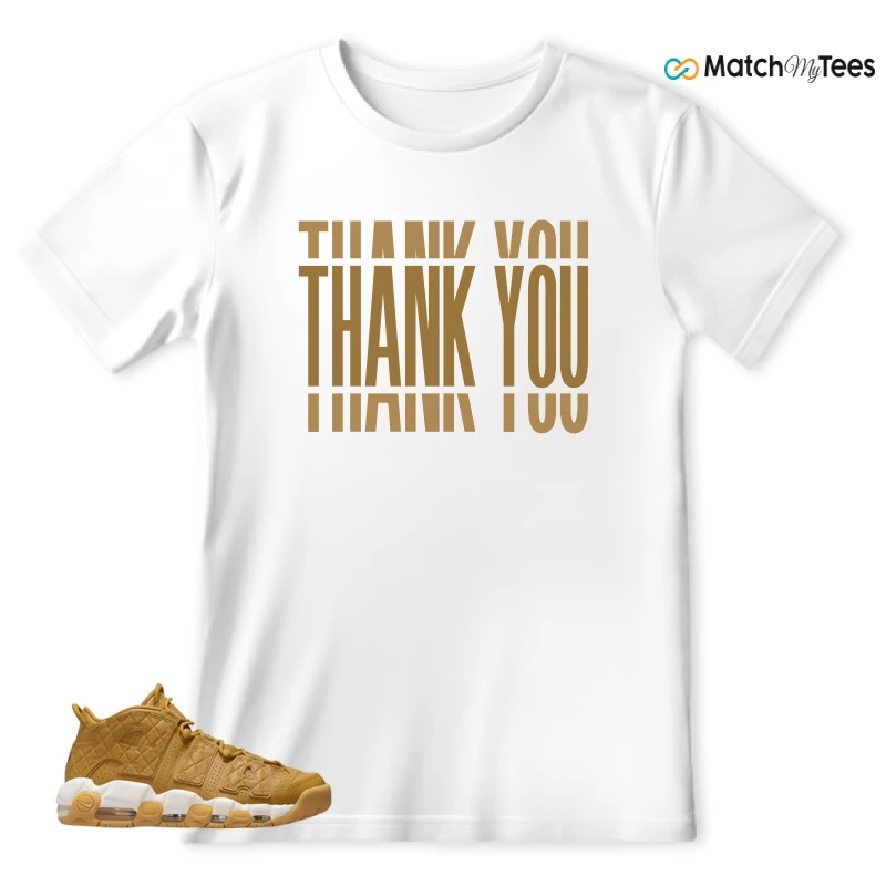 NIKE AIR MORE UPTEMPO QUILTED WHEAT GUM LIGHT BROWN (WOMEN'S) SNEAKER Matching Tees t-shirt