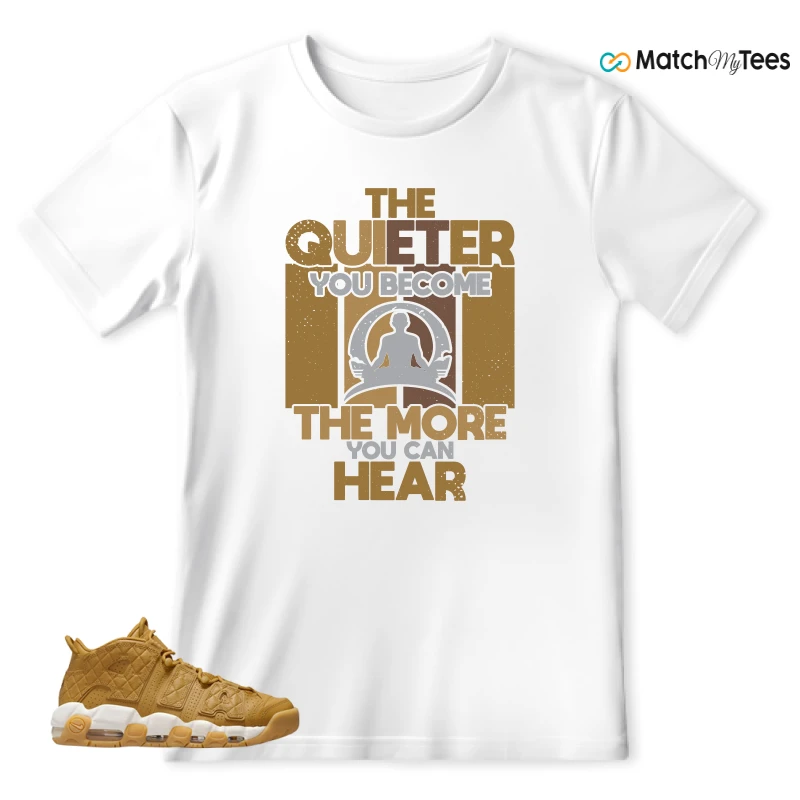 NIKE AIR MORE UPTEMPO QUILTED WHEAT GUM LIGHT BROWN (WOMEN'S) SNEAKER Matching Tees t-shirt