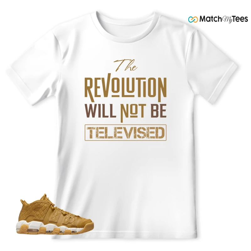 NIKE AIR MORE UPTEMPO QUILTED WHEAT GUM LIGHT BROWN (WOMEN'S) SNEAKER Matching Tees t-shirt