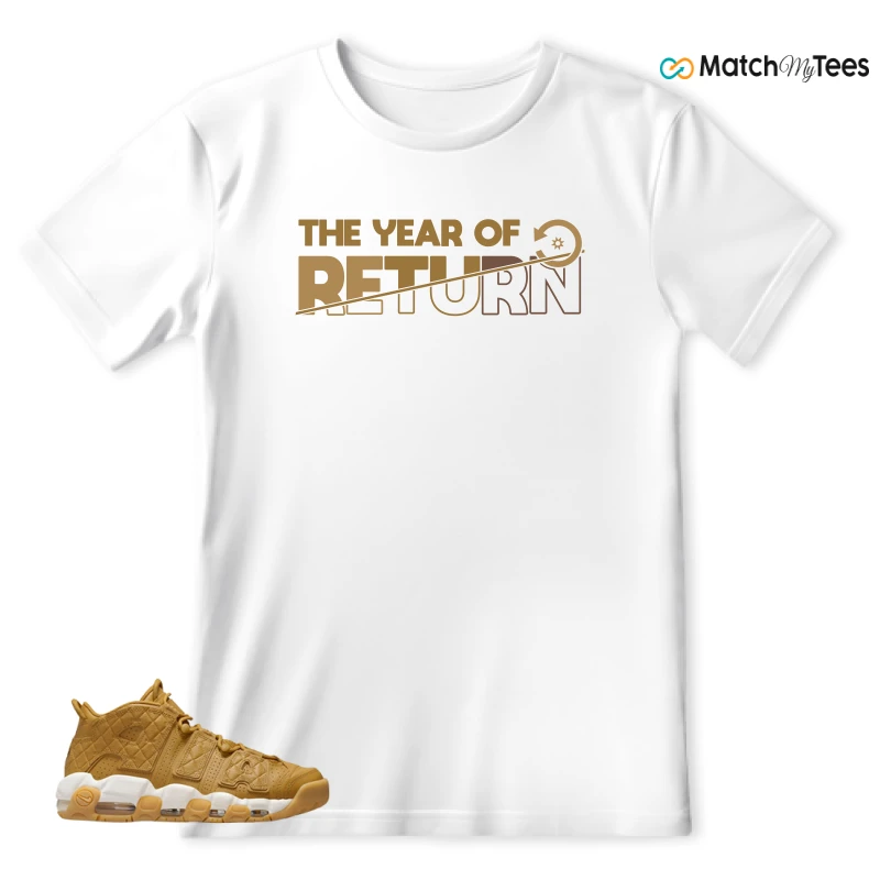 NIKE AIR MORE UPTEMPO QUILTED WHEAT GUM LIGHT BROWN (WOMEN'S) SNEAKER Matching Tees t-shirt