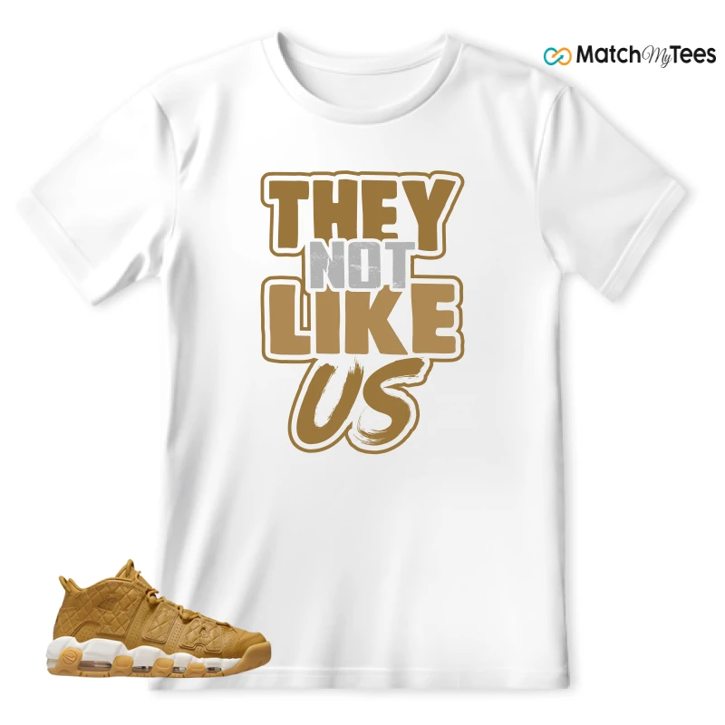 NIKE AIR MORE UPTEMPO QUILTED WHEAT GUM LIGHT BROWN (WOMEN'S) SNEAKER Matching Tees t-shirt
