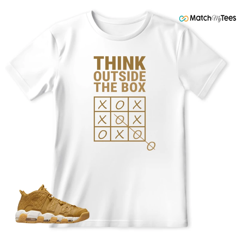 NIKE AIR MORE UPTEMPO QUILTED WHEAT GUM LIGHT BROWN (WOMEN'S) SNEAKER Matching Tees t-shirt