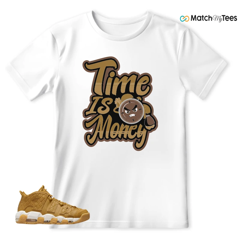 NIKE AIR MORE UPTEMPO QUILTED WHEAT GUM LIGHT BROWN (WOMEN'S) SNEAKER Matching Tees t-shirt