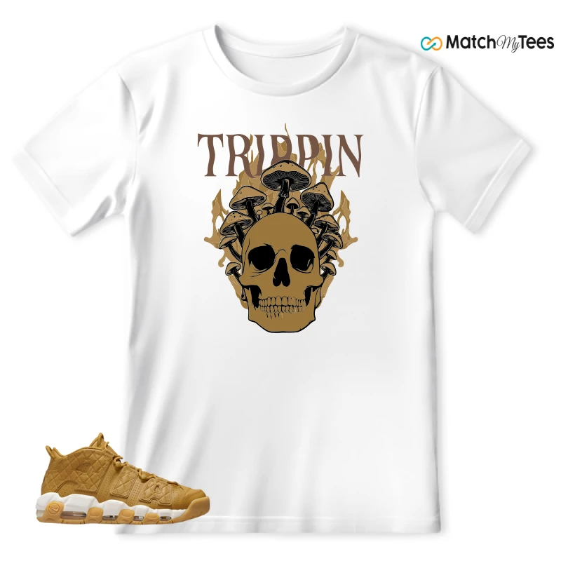 NIKE AIR MORE UPTEMPO QUILTED WHEAT GUM LIGHT BROWN (WOMEN'S) SNEAKER Matching Tees t-shirt