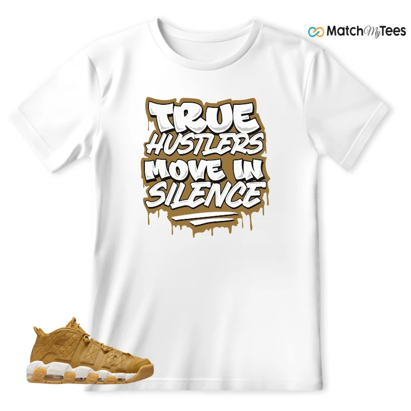 NIKE AIR MORE UPTEMPO QUILTED WHEAT GUM LIGHT BROWN (WOMEN'S) SNEAKER Matching Tees t-shirt
