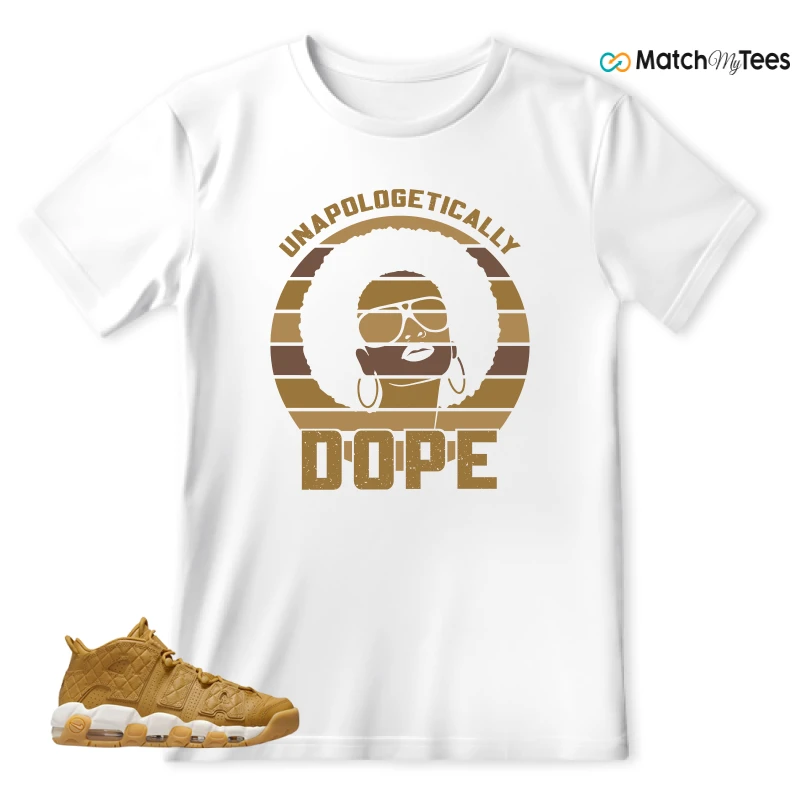 NIKE AIR MORE UPTEMPO QUILTED WHEAT GUM LIGHT BROWN (WOMEN'S) SNEAKER Matching Tees t-shirt
