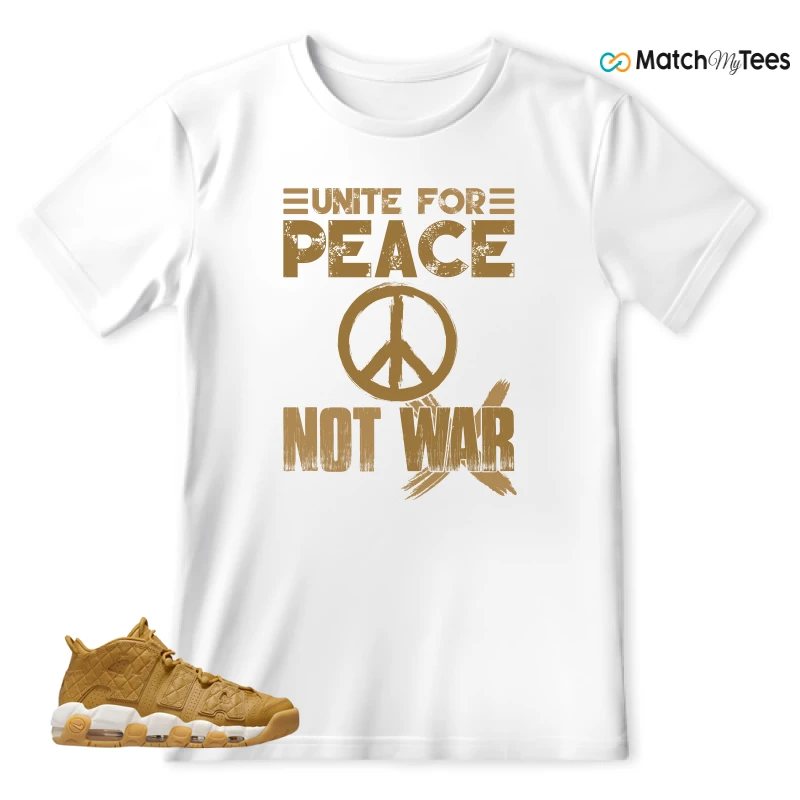 NIKE AIR MORE UPTEMPO QUILTED WHEAT GUM LIGHT BROWN (WOMEN'S) SNEAKER Matching Tees t-shirt