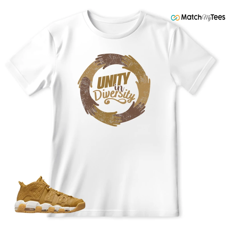 NIKE AIR MORE UPTEMPO QUILTED WHEAT GUM LIGHT BROWN (WOMEN'S) SNEAKER Matching Tees t-shirt