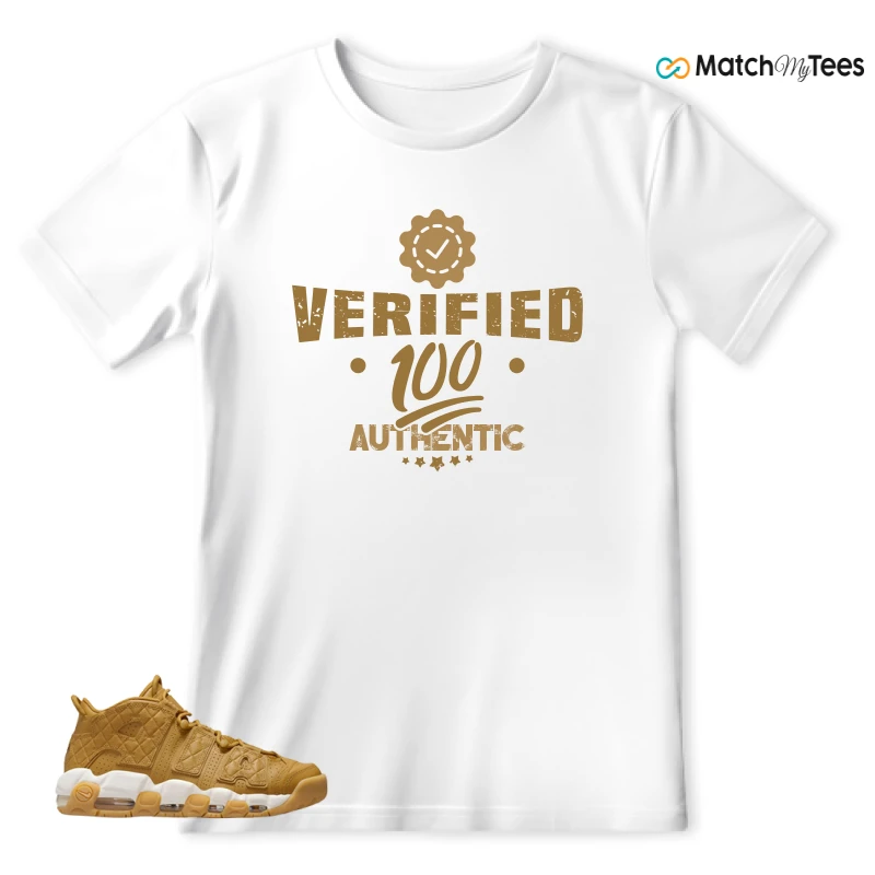 NIKE AIR MORE UPTEMPO QUILTED WHEAT GUM LIGHT BROWN (WOMEN'S) SNEAKER Matching Tees t-shirt