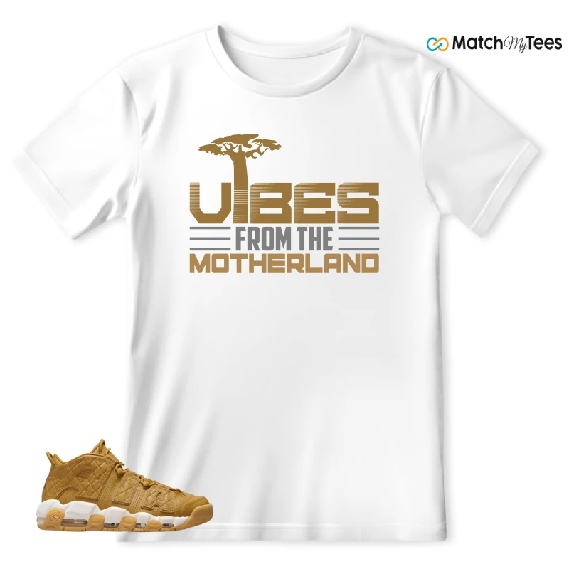 NIKE AIR MORE UPTEMPO QUILTED WHEAT GUM LIGHT BROWN (WOMEN'S) SNEAKER Matching Tees t-shirt