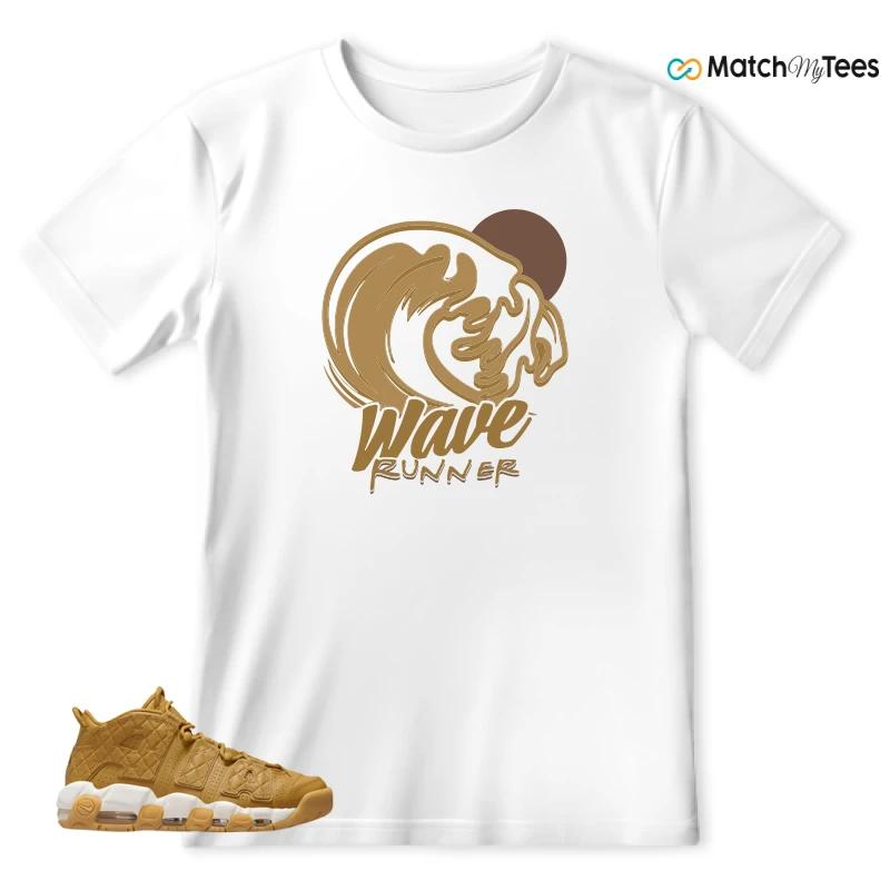 NIKE AIR MORE UPTEMPO QUILTED WHEAT GUM LIGHT BROWN (WOMEN'S) SNEAKER Matching Tees t-shirt