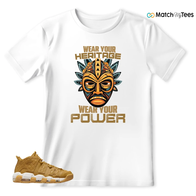 NIKE AIR MORE UPTEMPO QUILTED WHEAT GUM LIGHT BROWN (WOMEN'S) SNEAKER Matching Tees t-shirt