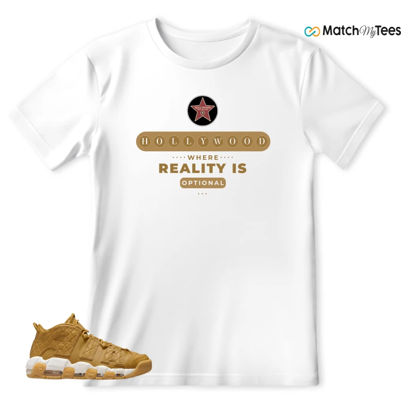 NIKE AIR MORE UPTEMPO QUILTED WHEAT GUM LIGHT BROWN (WOMEN'S) SNEAKER Matching Tees t-shirt