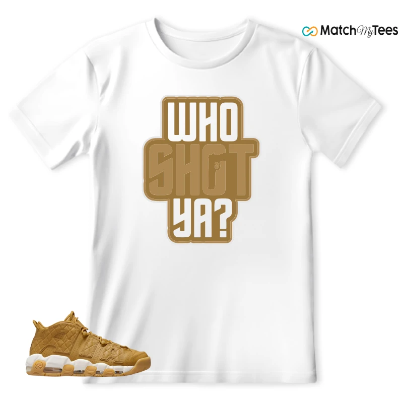 NIKE AIR MORE UPTEMPO QUILTED WHEAT GUM LIGHT BROWN (WOMEN'S) SNEAKER Matching Tees t-shirt