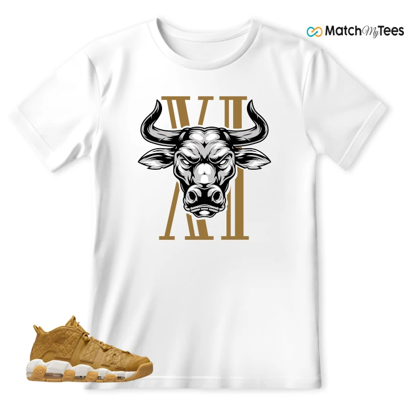 NIKE AIR MORE UPTEMPO QUILTED WHEAT GUM LIGHT BROWN (WOMEN'S) SNEAKER Matching Tees t-shirt
