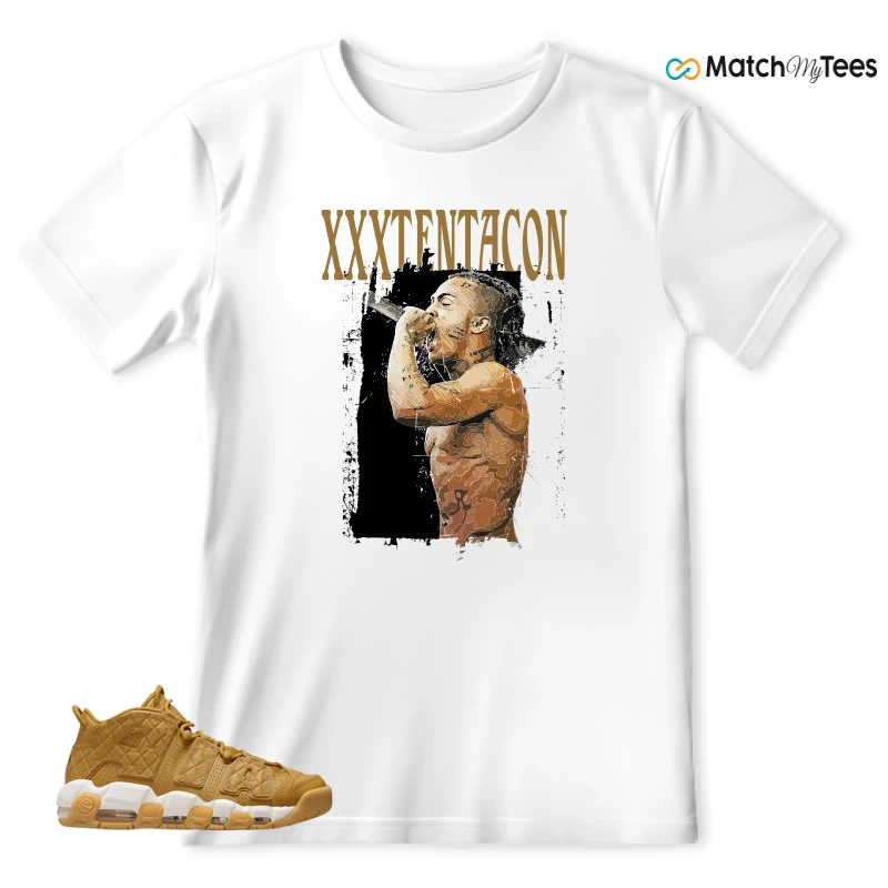 NIKE AIR MORE UPTEMPO QUILTED WHEAT GUM LIGHT BROWN (WOMEN'S) SNEAKER Matching Tees t-shirt