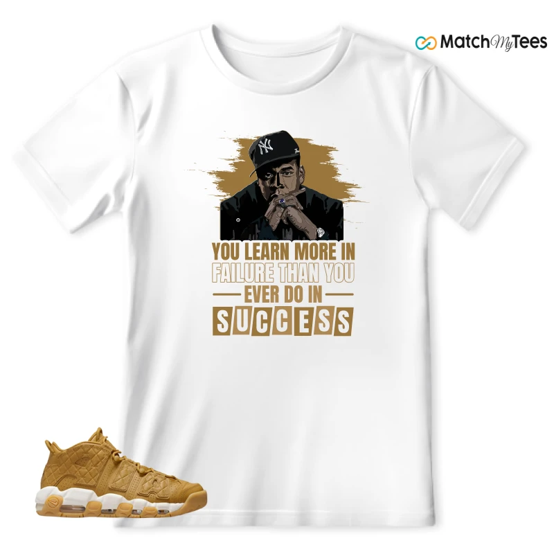 NIKE AIR MORE UPTEMPO QUILTED WHEAT GUM LIGHT BROWN (WOMEN'S) SNEAKER Matching Tees t-shirt