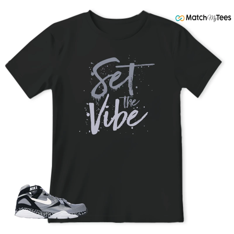 SET THE VIBE Black matching T-shirt T-shirt