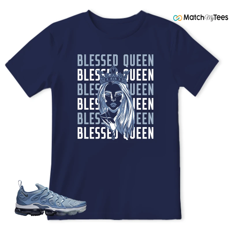 Blessed Queen Navy matching T-shirt T-shirt